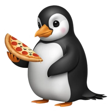 Pizza yiyen penguen sticker