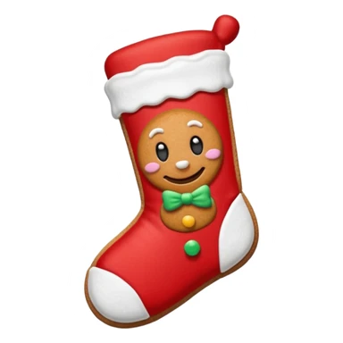 gingerbread cookie in red chrismas sock shape sticker