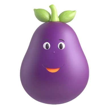 an eggplant nestled within a peach, cute and minimal, no text sticker