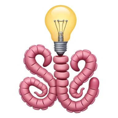 a bunch of intestines with a lightbulb emoji sticker
