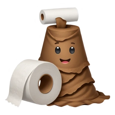 Poop with toilet paper sticker