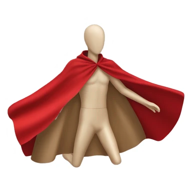 faceless beige mannequin flying red cape sticker