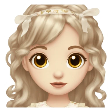 Angelic pretty delicate brunette girl brown eyes sticker