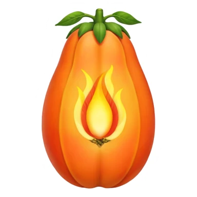 I want the shape and the color of the original papaya fruit, however, the fruit itself should be contitued by a flame sticker