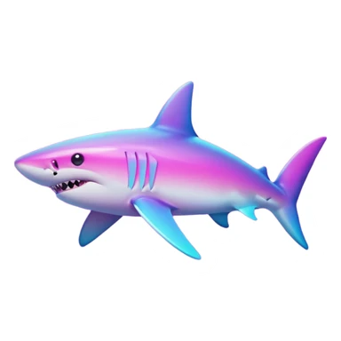 Neon light pink and light purple gradient shark sticker