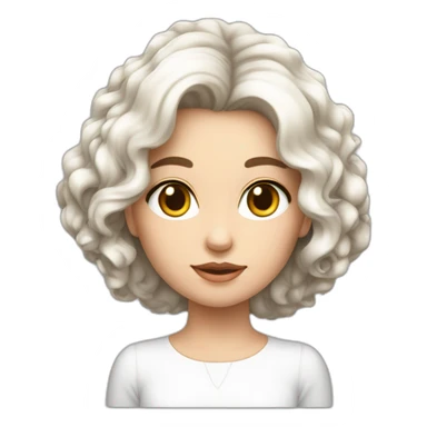 Fille blanche avec cicatrice de brulure à la joue avec des cheveux court marrons sticker