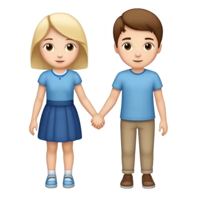 boy and girl holding hands sticker