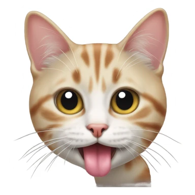 Cat with really really long tongue   sticker