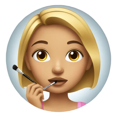 girl doing her makeup  sticker