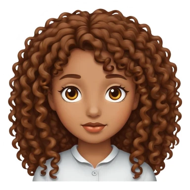 menina de cabelo cacheado castanho, pele morena sticker