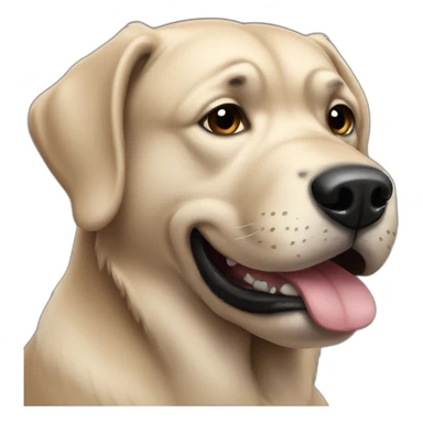 big black dog with underbite sticker