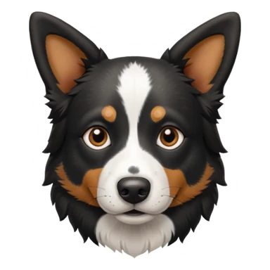 Border collie, cattle dog, black and white dots all over the face and black ears sticker