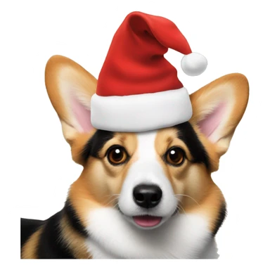 Pembroke welsh corgi was a Santa hat sticker