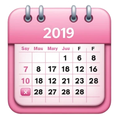 a pink-toned calendar sticker