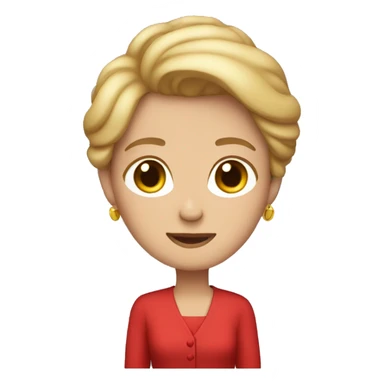 mom with bob hair and red elegant clothes sticker