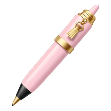 Powder pink pen with tassel at the top, cute  sticker