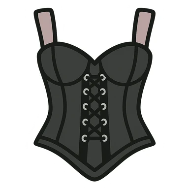 BLACKPINK-inspired gothic corset, no hearts, modern and stylish, black and pink sticker