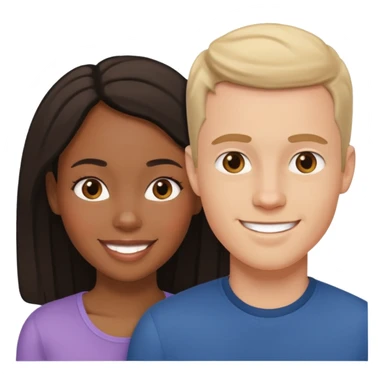 mixte couple black girl , white man sticker