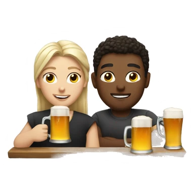 white friends in pub drinking beer sticker