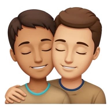 two faces whose forehead are touching another. these two people are in love and close their eyes sticker