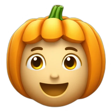 Calabaza con pelo pequeña 3d sticker