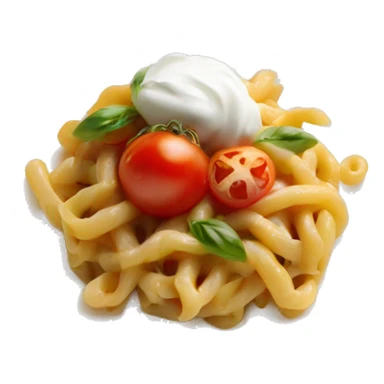 Tomato casarecce with burrata sticker