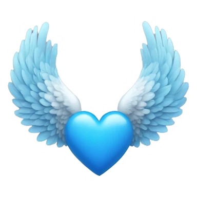 Blue heart with angel wings sticker