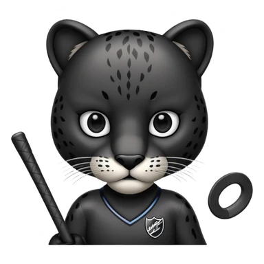 panther mascot with hockey stick sticker
