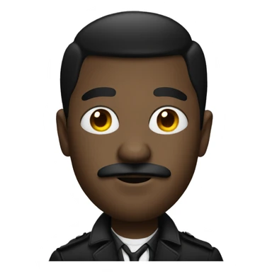 black man with a mustache and nose ring dressed in black as a detective sticker