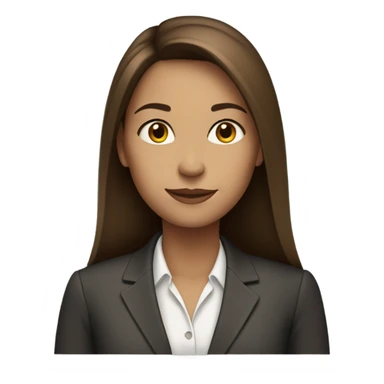 business woman long straight brown hair  sticker