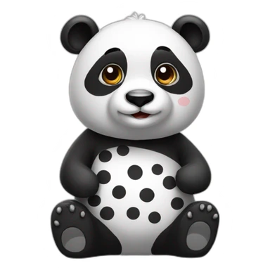 panda dressed with dots sticker