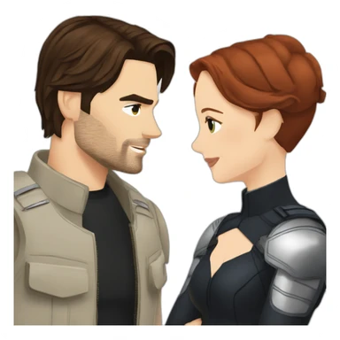Bucky Barnes with Natasha Romanoff sticker