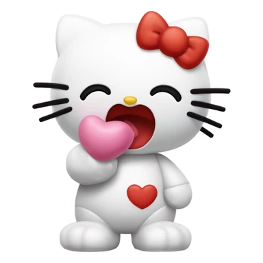 Hello kitty blowing a kiss sticker