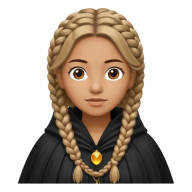 woman with braided hair, cloak sticker