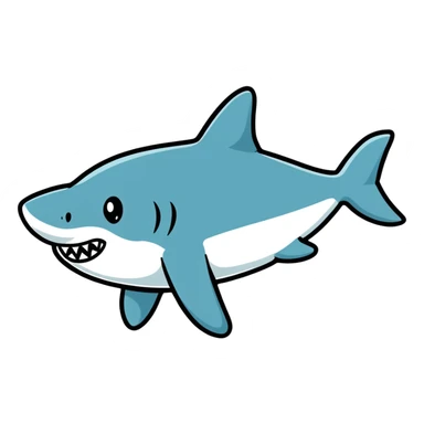 cartoon shark with unusual colors sticker