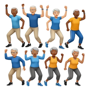 an emoji showing older people with power of $MOVEMENT sticker