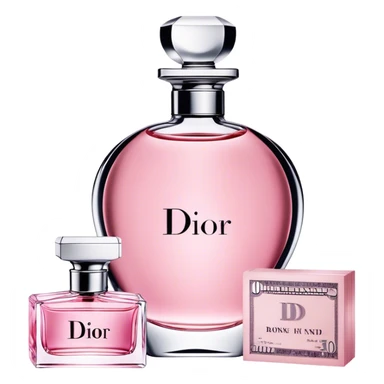 “Dior perfume and pink money. sticker