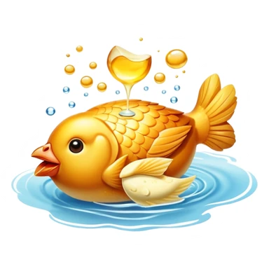 Golden chicken, butter, and fish floating with a warm glow representing their vitamin A content. The foods emit a pleasant amber light symbolizing their nutritional value for skin health and immunity. sticker