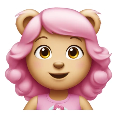 carebear with girls face sticker