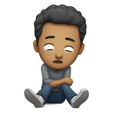 The man who is crying on the floor sticker