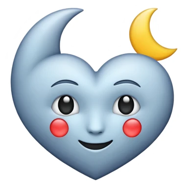 Heart and moon emoji sticker