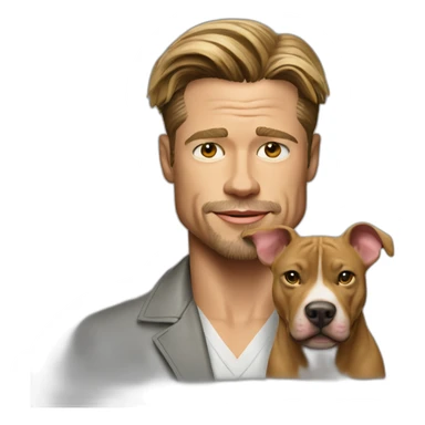 Brad pitt avec un pitt bull sticker