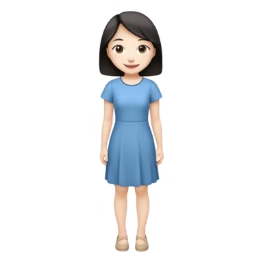 A full body short asian woman sticker