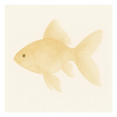 golden fish, watercolor art style sticker