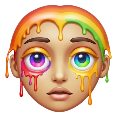 melted  rainbow eye sticker