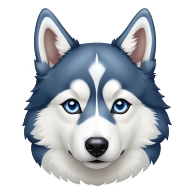 Black and White Husky with one blue eye sticker