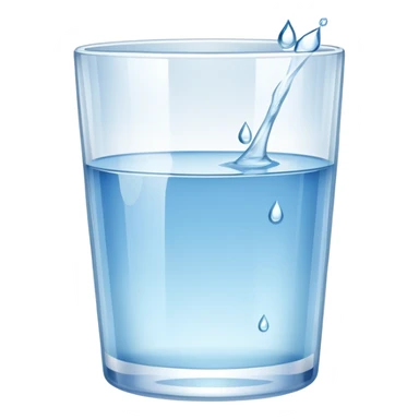 glass of water with water droplets, refreshing and clear sticker