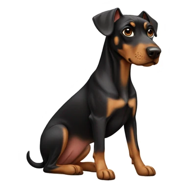 Doberman and light pug sticker