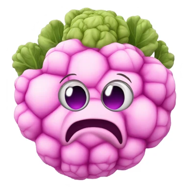 pink cauliflower looking in mirror sticker