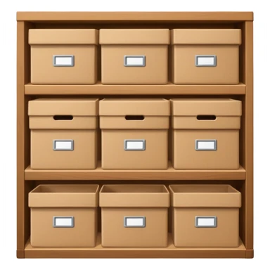 storage with boxes on shelves sticker